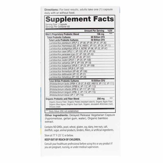 Vital Flora Men's Daily Probiotic + Prebiotics Shelf Stable, VTP
